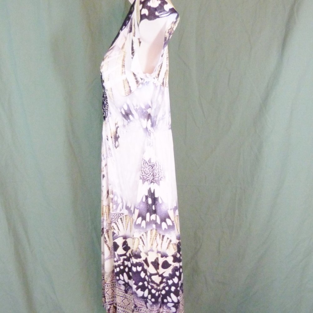 Apt 9 Dress Sz Small Geometric V Neck Beaded Midi - Picture 10 of 12